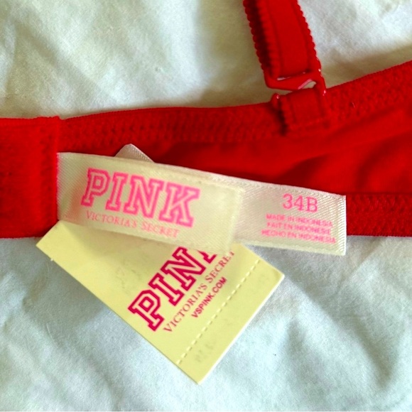 PINK Victoria's Secret Red Contour Bra-NWT - Picture 3 of 5